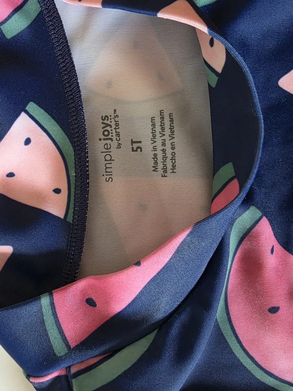 Carter's Navy Blue Pink Watermelon Print Rash Guard